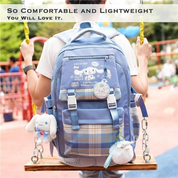 Kawaii Backpack Cute School Bag for Girls Japanese Cartoon Bookbag Blue - Picture 2 of 7